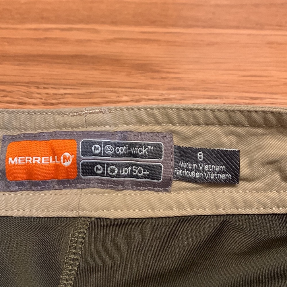 Merrell tan skirt/green shorts underneath mini skirt activewear skorts Size 8. - Picture 2 of 13